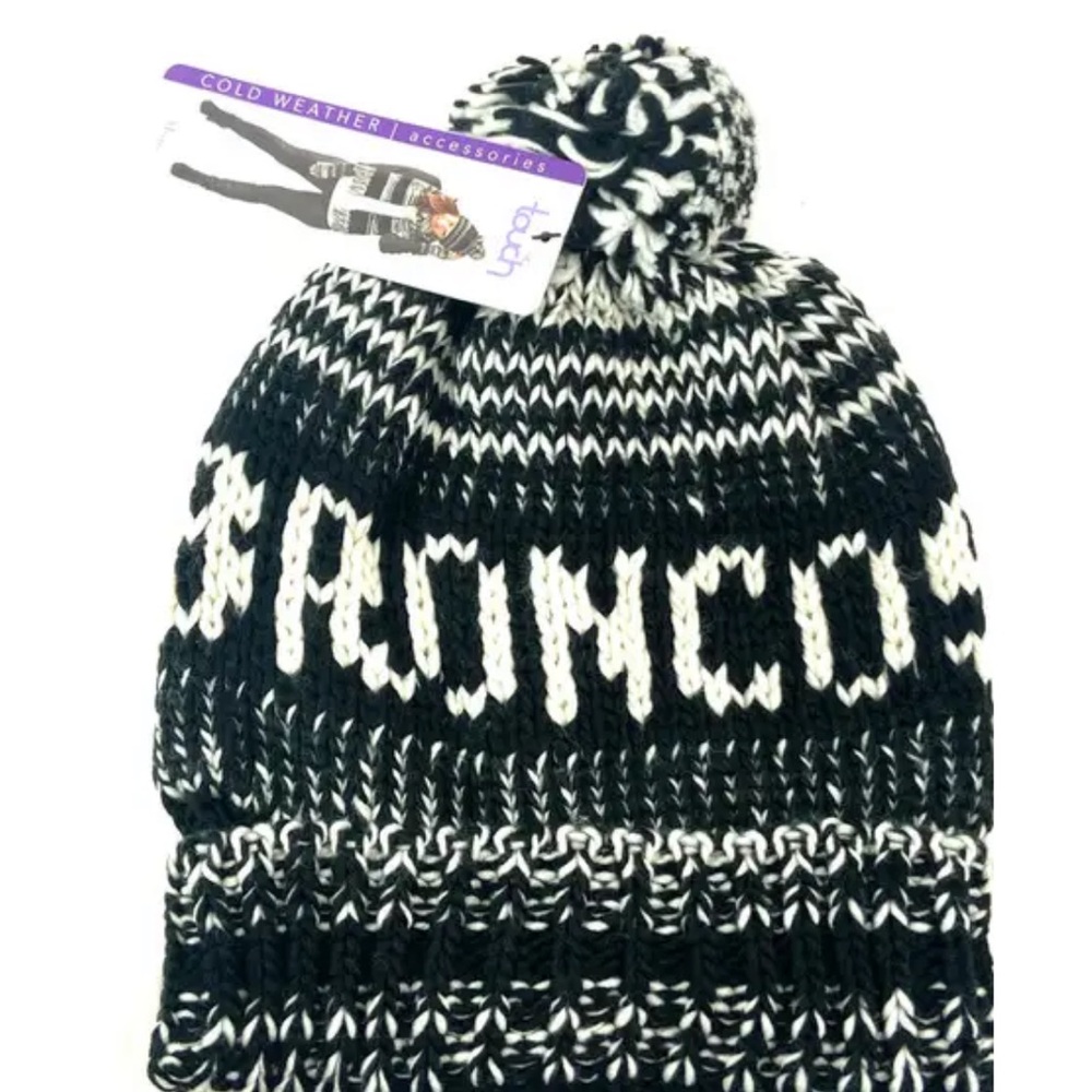 TOUCH➕Moto Marled Denver Bronco Pom Beanie